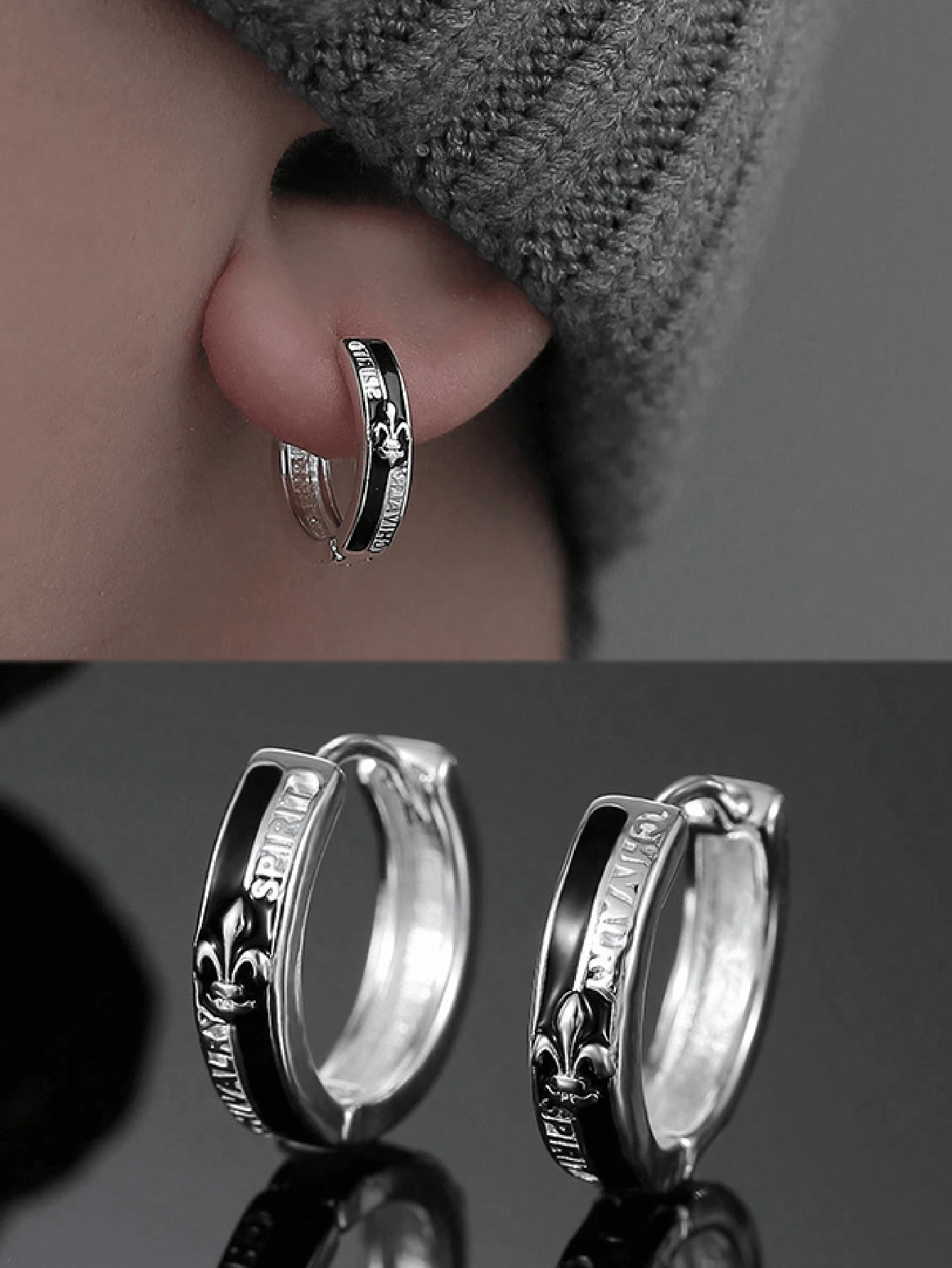 2 件男士时尚骑士耳环，酷炫潮人风格耳钉，独特设计，适合夏季、返校季的高端礼物