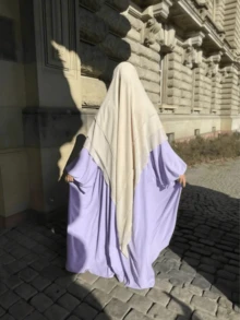 1pc Women's Elegant Khimar Hijab, Front Double Layer Design, Back 3-Layer Design, Fashionable & Graceful, Suitable For Women's Daily Prayer Wear, All Season, Can Be Paired With Any Abaya - Multicolor - View 2