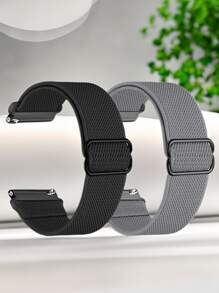 2pcs 18mm20mm22mm Quick Release Nylon Elastic Loop Compatible With Samsung Galaxy Watch7 6 5 4 3 Band/Hua Wei Watch GT5 GT4 GT3 GT2 GT Band,Adjustable Sport Stretchy Nylon Bracelets Compatible With Garmin Venu Venu2/2s Venu3/3s Vivoactive5/4/4s Forerunner245 645 255 265 255S 265S/Amazfit Bip6/5 GTS4/3/2 GTR4/3/2 Smart Watch Accessories