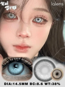 Lalens Lentes de contacto de color Lalens Nebula Grey para ojos marrones oscuros y ojos marrones claros, lentes de contacto de color para uso diario y belleza ocular