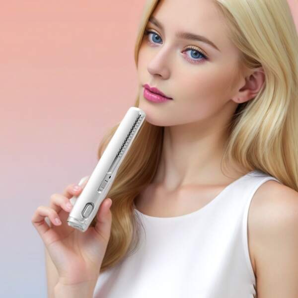 2-In-1 Hair Straightener And Curler, USB Powered Mini Styler Styling Tool For Traveling, Anti-Scald, Portable For Travel, Frizz-Free, Shinier & Smoother, 0.65 Inch Hair Straightener, Curling Iron