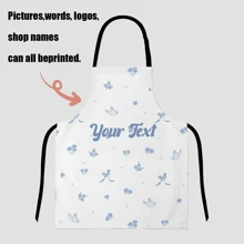1 Custom Apron With Any Text, Simple And Customizable For Your Chef's Cooking Kitchen Apron, Suitable For Father's Day, Mother's Day, Halloween, Christmas, Christmas Eve, Valentine's Day, Birthdays, Personalized Anniversaries