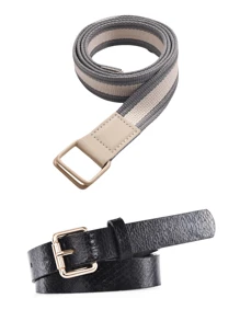 1/2 Stück Neues Design Kleine Schnallen Taillengürtel, modischer schlank passender dekorativer vielseitiger Taillenriemen für Jeans und Hosen