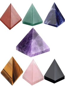 1 Peça Pirâmide de Quartzo Branco Natural, Pirâmide Vermelha Fundida de Quartzo Rosa e Olho de Tigre, Decoração para Casa