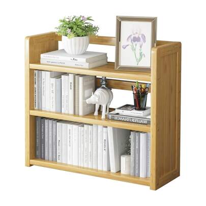 Stylish Scandinavian Design Desktop Storage Rack, Multi-Purpose, Space-Saving, Easy To Assemble, High Load Capacity, Ideal For Office Or Study, Large Capacity, Original Wood Grain Color