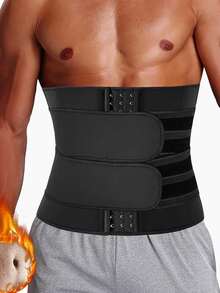 Đai nịt bụng điều chỉnh 4 hàng nút cho nam | Đai nịt bụng thon gọn công sở | Đai nịt bụng nén thoáng khí | Cải thiện tư thế, sức khỏe cột sống | Hỗ trợ tập luyện, phù hợp cho tập thể dục và mặc hàng ngày | Có các màu: Xám, Màu da, Đen, Đỏ đô - màu đen - Xem 1