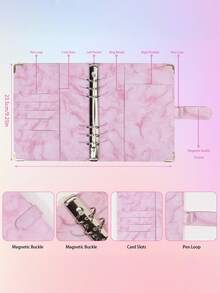 1 Bộ vỏ cẩm thạch + 25 tờ giấy bên trong đựng thẻ ảnh 4 ngăn cỡ A5, sổ tay đựng thẻ ảnh có 4 ngăn, bìa da PU 6 vòng, sổ đựng ảnh cá nhân dạng rời. - nhiều màu - Xem 7