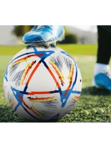 1 个足球，5 号，户外和室内学校体育活动，防爆，经典设计，适合训练练习 - 彩色 - 查看 2