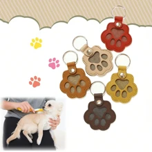 1pc Pet Hair Storage Keychain, Cute Dog Paw Shape, Collect & Store Cat/Dog Hair Keepsake, Suitable For Hanging On Baby, Keys, Mobile Phone Cases