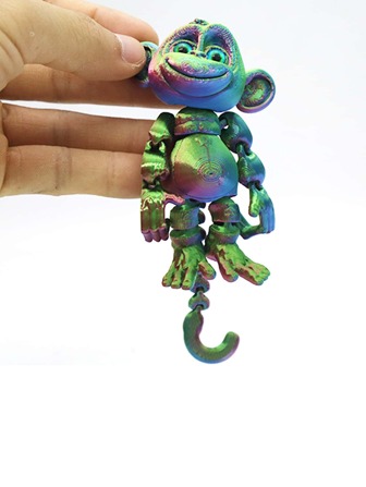 A Fun Monkey Statue, Colorful 3D Printed Animal Decor, Suitable For Office Desk Or Car, Ideal Gift For Christmas, Halloween, Valentine's Day