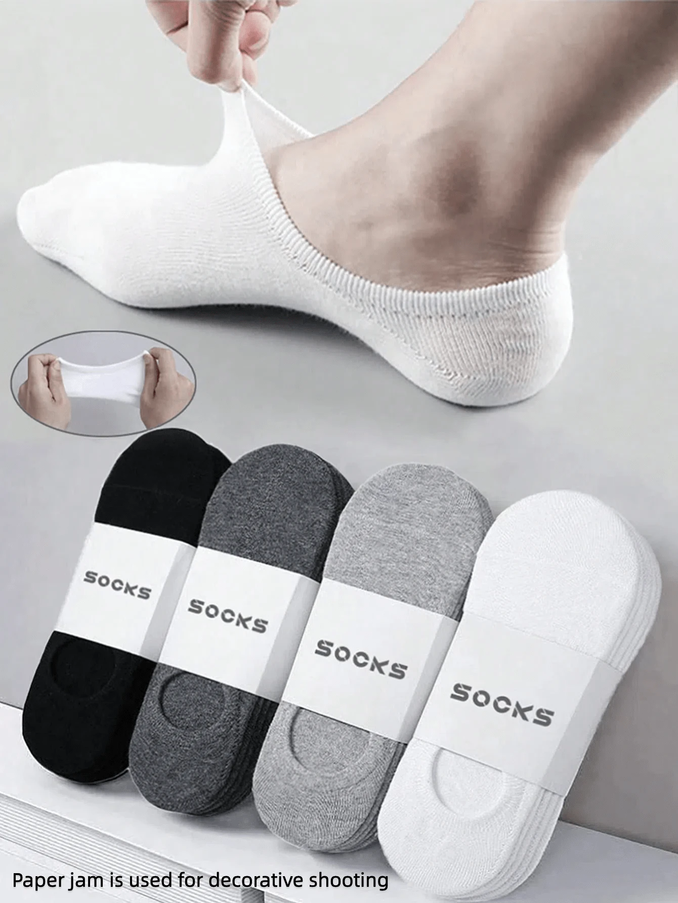 1/5 Pairs Unisex Invisible Socks, Summer Boat Socks Low Cut Casual Sports Ankle Socks - Multicolor - View 1