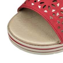 JZ Hermanos Sandalias pitillos con cuña para mujer - Rojo - Ver 3