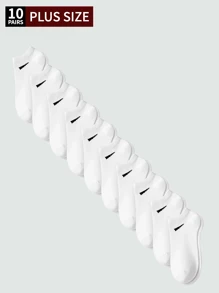 1/10/12/20/30 Pares Meias Sólidas Pretas, Brancas, Cinzas Unissex Plus Size, Combinam com Tudo, Design Minimalista para Uso Diário