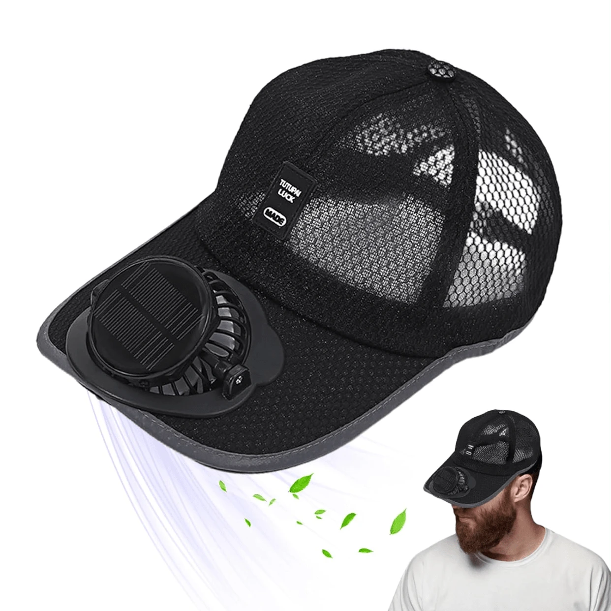 Gorra de béisbol con ventilador solar, gorra de béisbol con malla y ventilador solar, sombrero de sol ventilado con ventilador recargable por solar o USB para hombres y mujeres, adecuado para deportes al aire libre, campamento, pesca y senderismo - Multicolor - Ver 1