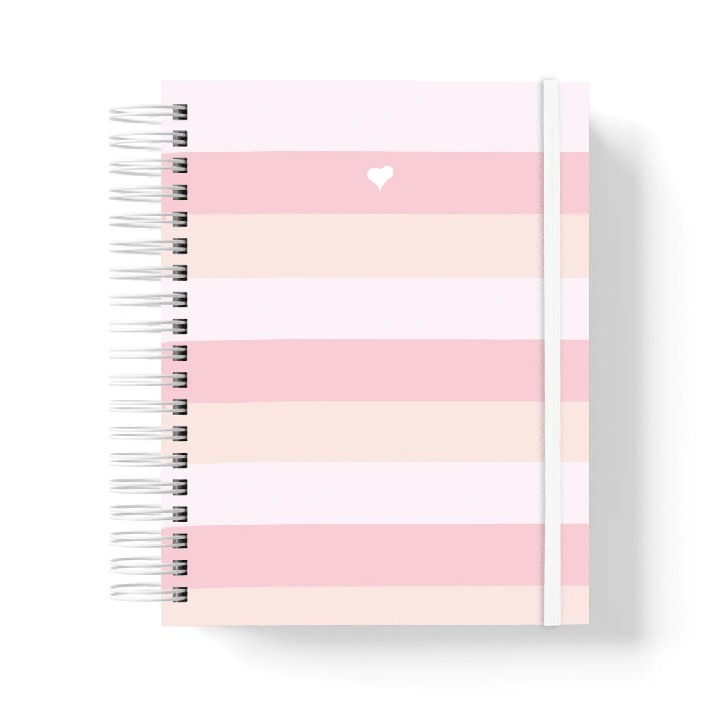 Moreih Paper Premium Notebook 200 Pages (100 Sheets) A5 - 粉紅色條紋 - 查看 1