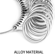Kit de herramienta de medición de talla de anillo, 27 herramientas de medición de anillo de acero inoxidable, tallas de anillo US 0-13, media talla, 2 tallas de dedo reutilizables con lupa para tallas de anillo US 1-17