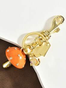 1 件锌合金蘑菇和月亮设计可爱钥匙扣，多功能个性化蘑菇吊坠包饰，时尚汽车钥匙扣配件学校 - 彩色 - 查看 3