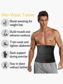 Đai nịt bụng điều chỉnh 4 hàng nút cho nam | Đai nịt bụng thon gọn công sở | Đai nịt bụng nén thoáng khí | Cải thiện tư thế, sức khỏe cột sống | Hỗ trợ tập luyện, phù hợp cho tập thể dục và mặc hàng ngày | Có các màu: Xám, Màu da, Đen, Đỏ đô - màu đen - Xem 4