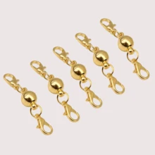 5pcs Fashion Magnetic Jewelry Clasps, Strong Magnet Necklace Clasp Closures Lobster Clasps Bracelet Converter Chain Extender For Jewelry Making - Multicolor - View 4