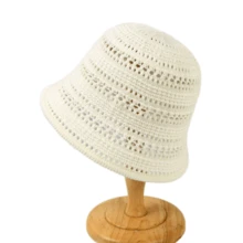 1 件女士夏季时尚镂空编织渔夫帽，户外轻便宽边针织太阳帽，休闲百搭 - MZ3064 - 查看 14