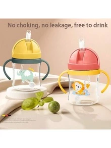 250ml Cartoon Character Printed Baby/Children Drinking Bottle Fun Water Cup With Straw - Royal Blue - View 6