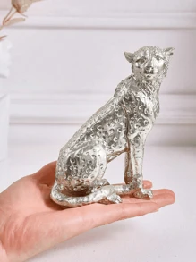 1 Piece Of Leopard Squatting Desktop Decorative Ornaments, Resin Material Retro Style Handicrafts Decoration Suitable For Study, Entrance, Office, Hotel Decoration