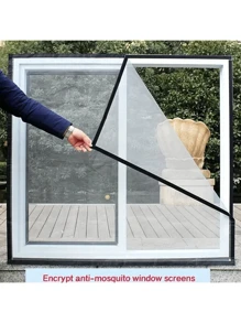 Polyester Anti-Mücken Fenster Fliegengitter, selbstklebende Installation ohne Bohren, verstärktes Gittergewebe zum Schutz vor Fliegen und Insekten, atmungsaktiv & transparent
