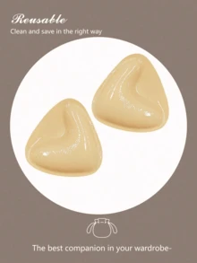 2/1 对双面粘性文胸垫 - 透气硅胶三角隆胸乳贴粘性文胸，超强提升垫可重复使用 | 适用于无肩带、比基尼、泳衣和运动文胸的自粘式聚拢垫 | 舒适、隐形支撑，打造自然外观 | 持久耐用 - 彩色 - 查看 8