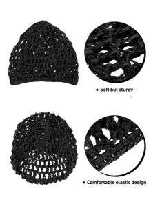 1 Pieza de Gorro de Malla Hueco y Transpirable de unicolor para Mujer, Gorro de Dormir de Ganchillo Engrosado para el Cuidado del Cabello, Adecuado para Accesorios de Cabello de Uso Diario, Vuelta al Colegio, Accesorios de Viaje y Vacaciones para Mujer
