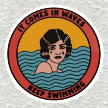 Inspirational Mental Health Decal "Keep Swimming" - Vinyl Sticker Suitable For Cars, Laptops, Water Bottles And Notebooks - Multicolor - View 2