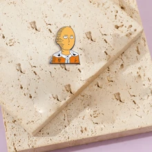 bandai 1 pieza Broche de metal con diseño de dibujo animado y esmalte de Saitama, pin de solapa, insignia, accesorio para ropa, mochila, regalo para amigos