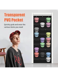 Bolsa De Almacenamiento De Gorra De Béisbol De 24 Rejillas - Negro - Ver 6