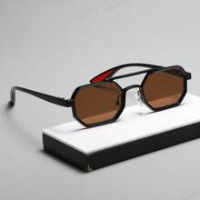 1 Pair Unisex Metal Geometric Frame Fashion Glasses, Personalized Fashion Casual Eyewear Back To School Fashionable Preppy School Look