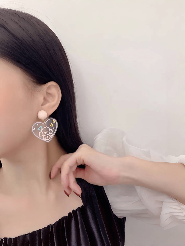 Collection de boucles d'oreilles mignonnes avec motifs de dopamine, pomme, kaléidoscope, cœur, blocs colorés, cerise - fraîche et polyvalente, meilleur choix de cadeau