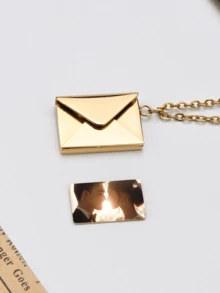 1pc Customizable Necklace,Custom Fashion Necklace,Personalized Envelope Locket Necklace With Customized Name/Message And Family/Pet/Couple Photo, Suitable For Birthday/Valentine/Anniversary,New Year Glamour - Laser-envelope Necklace - View 11