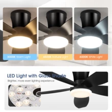 220V-240V Ceiling Fans With Lights-Low Profile Ceiling Fan With Light LED Dimmable Modern Ceiling Fans For Bedroom & Living Room