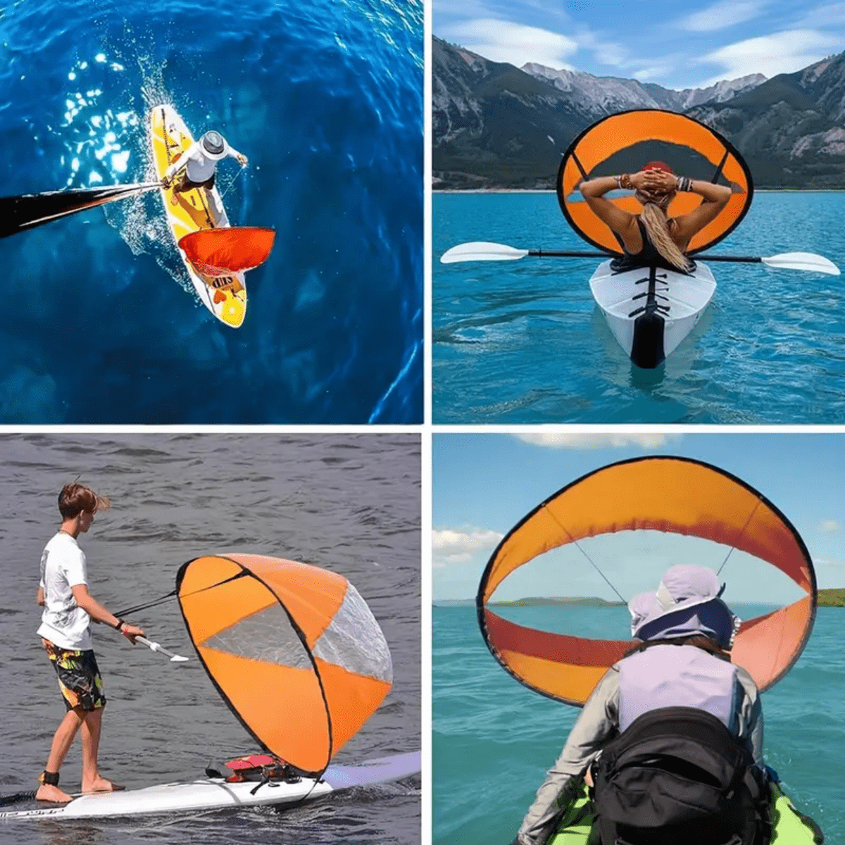Foldable Sailing Canvas With Control Strap, Improves Downwind Speed, Kayak/Canoe/Sailboat Accessory, Durable And Easy To Operate, Suitable For All Skill Levels, Sailing Boat Accessory