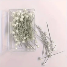 100/200pcs Sewing Needles, Faux Pearl Head Pins, Quilt Pins, Fabric Needles, For Crafts, Sewing, Edging, Jewelry Decoration - White - View 8