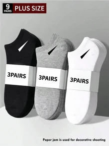 1/10/12/20/30 Pares Meias Sólidas Pretas, Brancas, Cinzas Unissex Plus Size, Combinam com Tudo, Design Minimalista para Uso Diário