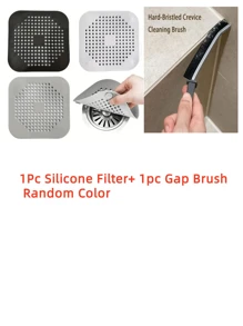 1pc/4pcs Silicone Hair Filter And Drain Plug For Bathtub And Shower, Silicone Hair Catcher For Shower Drains - Prevents Clogs And Odors, Easy Clean With Suction Cups, Perfect For Bathroom & Kitchen Sinks (Random Color)