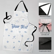 1 Custom Apron With Any Text, Simple And Customizable For Your Chef's Cooking Kitchen Apron, Suitable For Father's Day, Mother's Day, Halloween, Christmas, Christmas Eve, Valentine's Day, Birthdays, Personalized Anniversaries