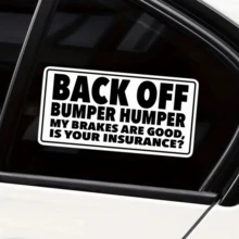 1张7英寸可移除户外防水乙烯基贴纸 – 趣味“别撞我的车，我的刹车很好，你的保险呢？”讽刺汽车保险杠贴纸 – 美观幽默贴纸，适用于汽车车窗、卡车后挡板、笔记本电脑、平板电脑、办公桌、宿舍墙壁、冰箱、镜子、行李箱、滑板、工具箱 - 彩色 - 查看 1