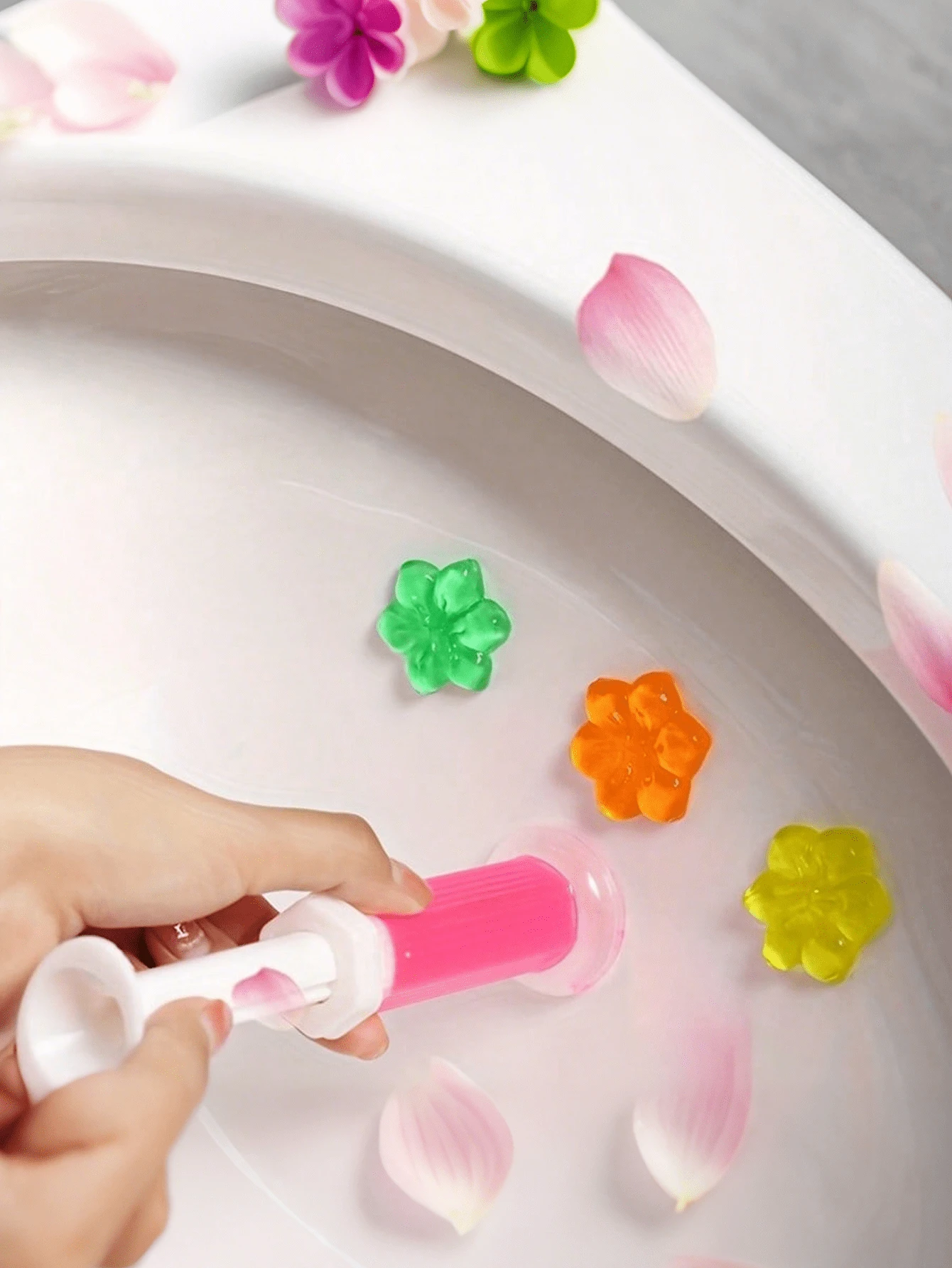 1个装厕所花香浴室除臭剂，马桶清洁剂替换装，清洁用品，厕所清洁工具 - 彩色 - 查看 1