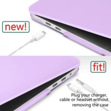 透明保护壳，兼容MacBook，耐用塑料硬壳保护套，兼容MacBook Air和Pro（紫色） - 紫色 - 查看 5