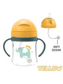 婴儿饮水瓶/儿童饮水瓶/宝宝奶瓶250ml卡通人物趣味水杯/婴儿水壶儿童吸管水瓶