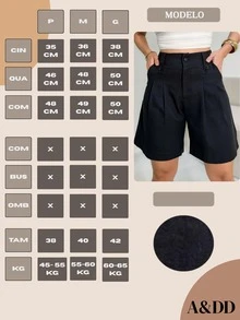 FASHION MO FEMININE- Y257 Women's Shorts, High Waist, Loose, Elegant, With Side Pockets, Bermuda, Light, National Shipping - màu đen - Xem 5