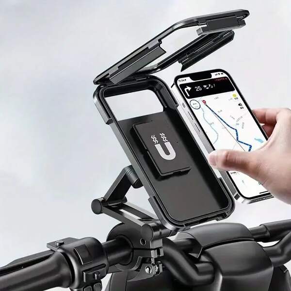 Suporte de telefone para motocicleta, suporte de telefone para bicicleta, [instalação rápida em 10 segundos] Suporte de telefone para guidão, compatível com iPhone, todos os celulares.