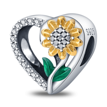 流行 S925 纯银金色菊花卡通动物串珠吊坠，适合原创 DIY 手链，时尚精致的女性生日礼物