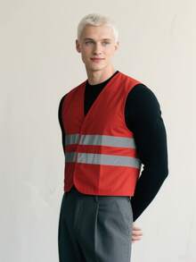 4 件高能见度反光背心，男女适用 - 提高建筑工地和户外活动的能见度