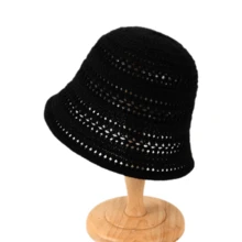 1 件女士夏季时尚镂空编织渔夫帽，户外轻便宽边针织太阳帽，休闲百搭 - MZ3064 - 查看 15